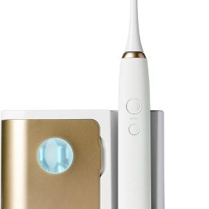 Ultrasonic Electric Toothbrush - Gold - Advanced Oral Care with UV Sanitizing Charger Base with 3 Replacement Heads - 99.9% Effective Keeping Your Teeth Clean