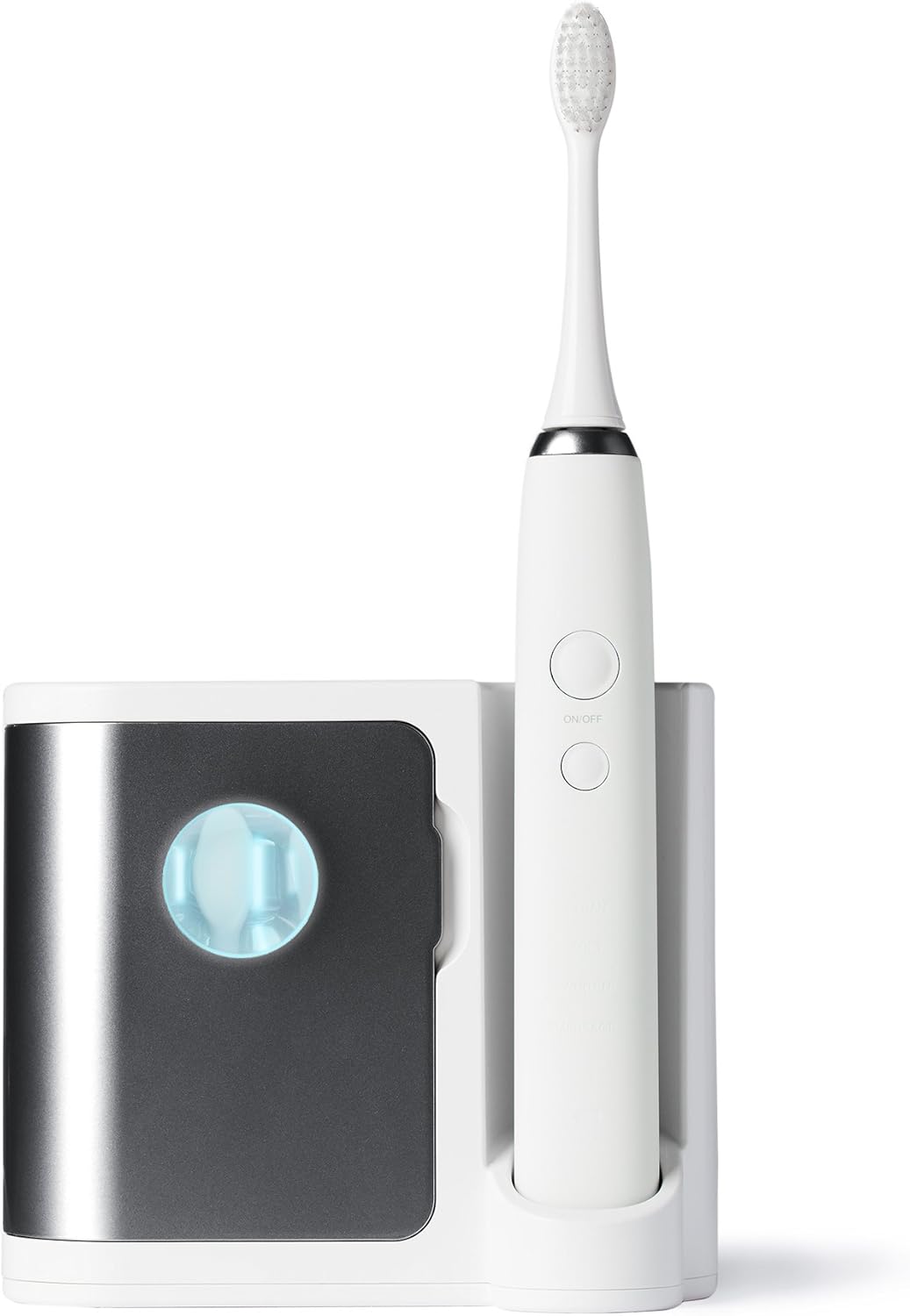 Ultrasonic Electric Toothbrush - Charcoal - Advanced Oral Care with UV Sanitizing Charger Base with 3 Replacement Heads - 99.9% Effective Keeping Your Teeth Clean (Charcoal)